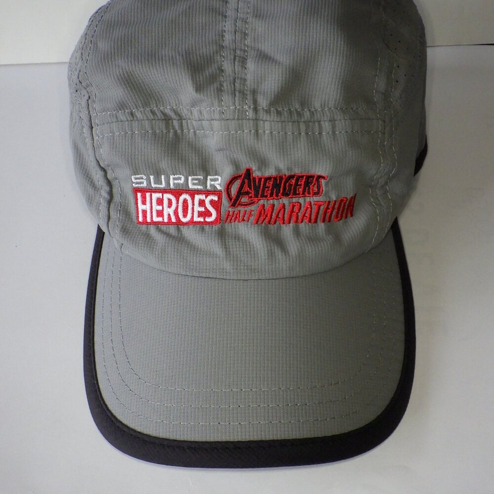 Marvel Disney Super Heroes Avengers Half Marathon Cap Hat Adjustable Strap Green
